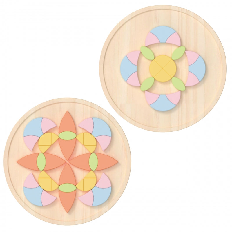 CLASSIC WORLD Pastel Mandala Puzzel -  Montessori speelgoed -  Mozaïek - Bloemen