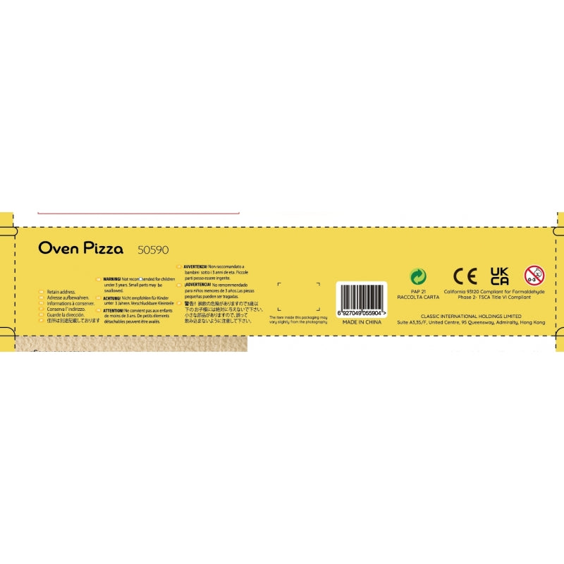 CLASSIC WORLD Houten Speelgoed Pizzaoven - Oven Pizza 3+ FSC