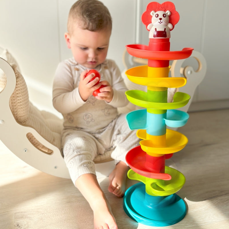 WOOPIE Spiraalbaan voor Baby met 6 ballen - Thema leeuw
