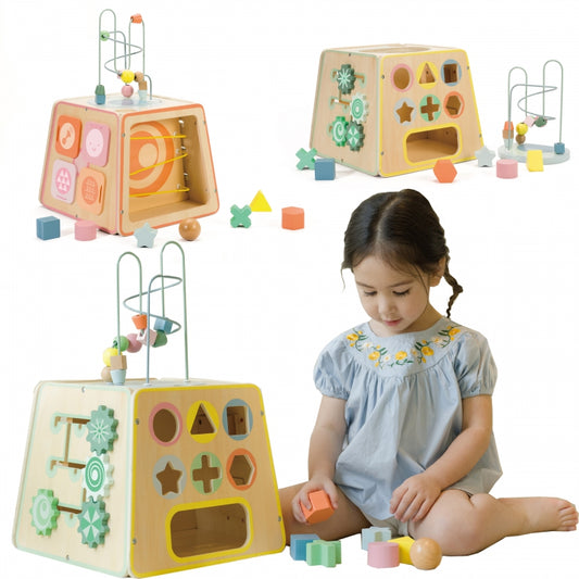 CLASSIC WORLD Houten 6-in-1 educatieve speel kubus