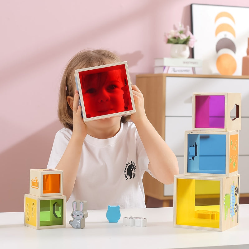 VIGA Houten Piramide Puzzelblokken