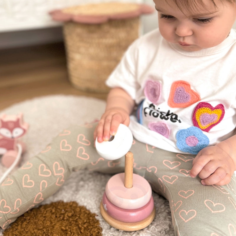 VIGA PolarB Houten Stapelpiramide voor Baby's Vos + Trekvosje