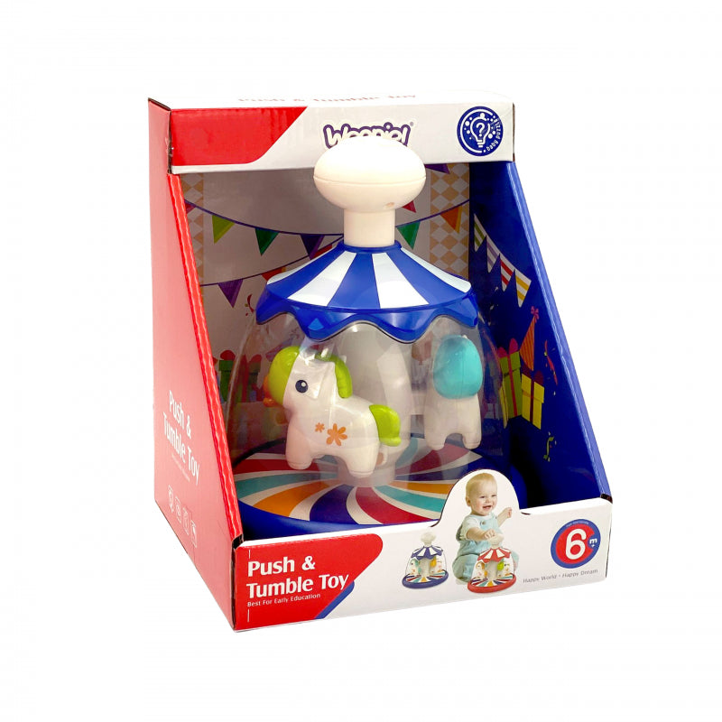 WOOPIE Kleurrijke Paardjes Blauwe speelgoed Tol-Carrousel voor Baby's