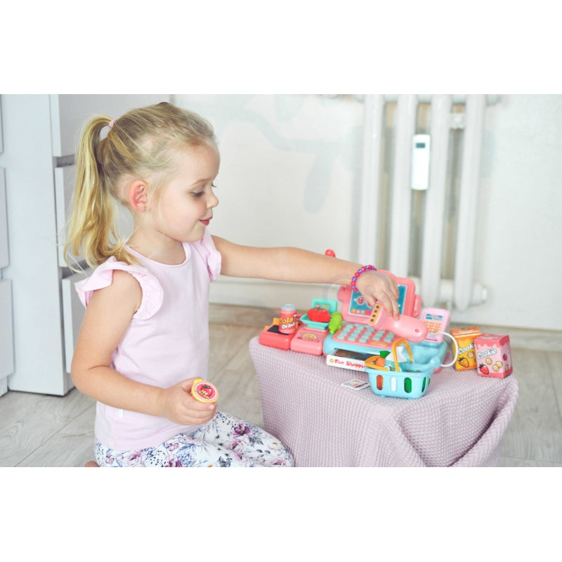 WOOPIE Speelgoedkassa voor Kinderen Incl. Scanner, Weegschaal, Microfoon en 24 Accessoires