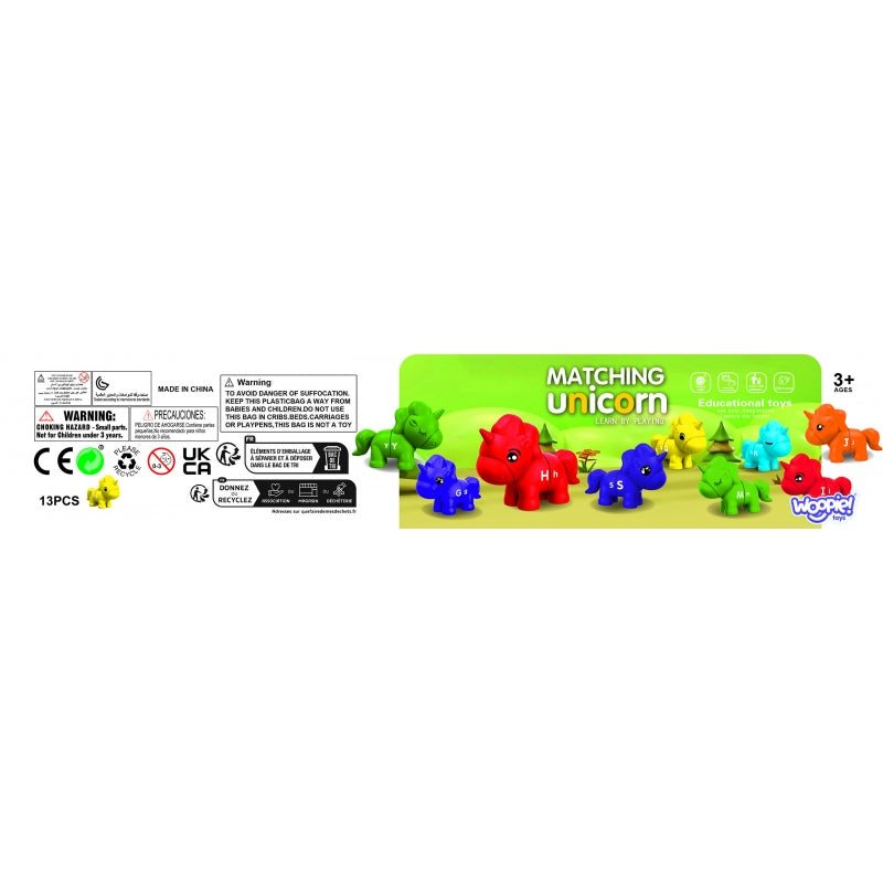 WOOPIE Educatief Eenhoorns Match de Letters set 13 stuks