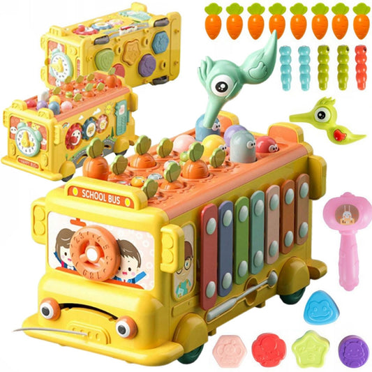 WOOPIE Interactieve speelgoed Bus voor Baby - Hamer,  Xylofoon - Montessori speelgoed
