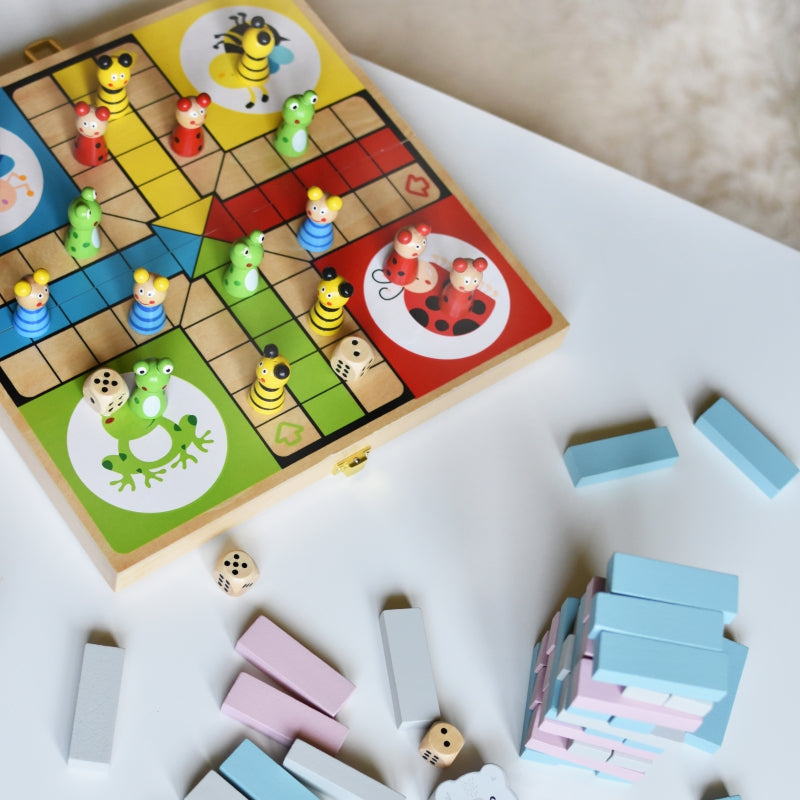 VIGA Houten Dieren Mens-erger-je-niet Spel