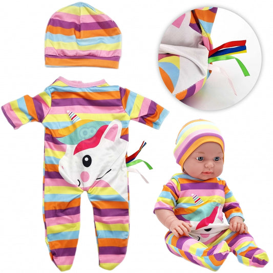 WOOPIE Poppenkledingset Romper Bodysuit Eenhoorn Hoed 43-46 cm