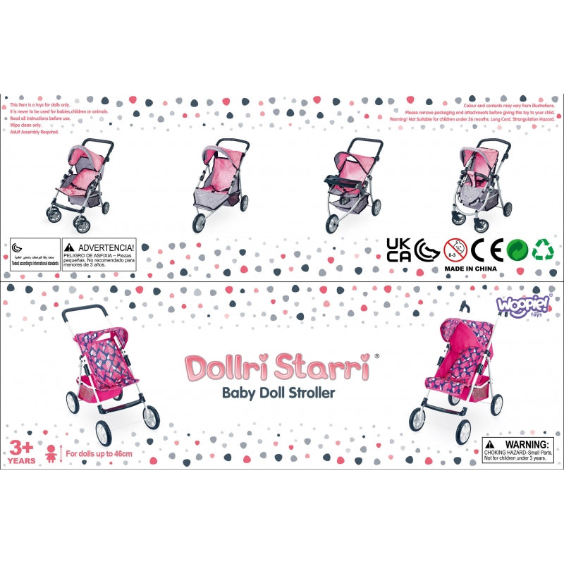 WOOPIE Poppenwagen Met Verstelbare Stoel met 4 Wielen