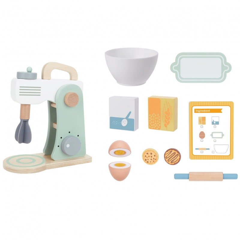 WOOPIE GREEN Houten Keukenmixer, Blender met Accessoires – 11 stuks