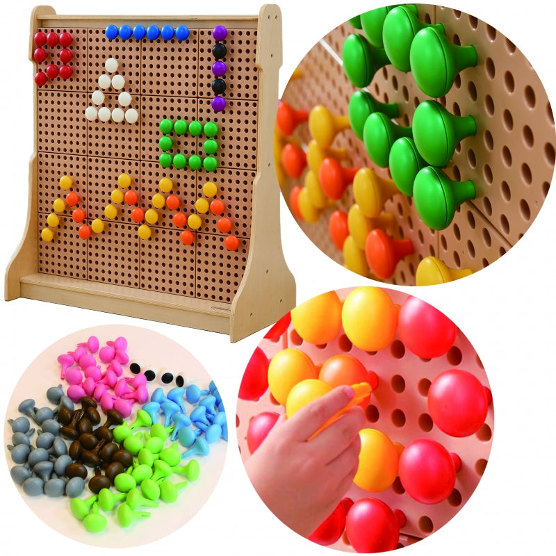 MASTERKIDZ Kleurrijke Jumbo-pinnen voor STEM-bord - 64 stuks en 6 kleuren