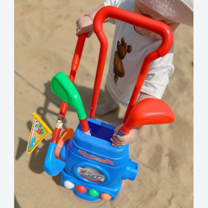 WOOPIE Speelgoed Golfset voor kinderen met Accessoirestandaard op Wieltjes