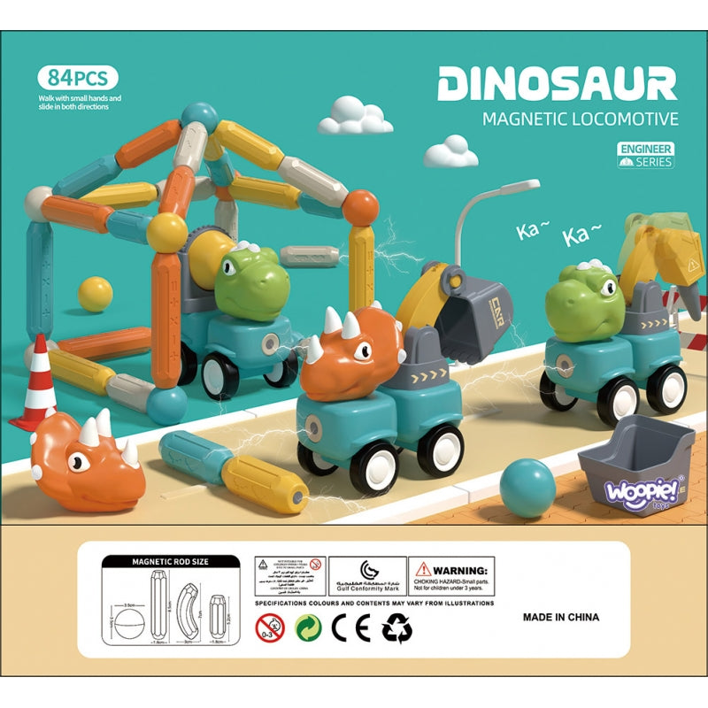 WOOPIE Magnetische Bouwblokken 84 stuks – Dinosaurus Constructieset