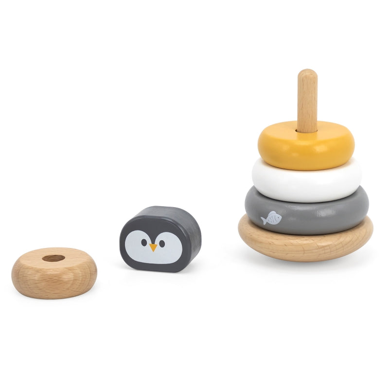 VIGA Houten Bouwblokken Piramide - Pinguïn