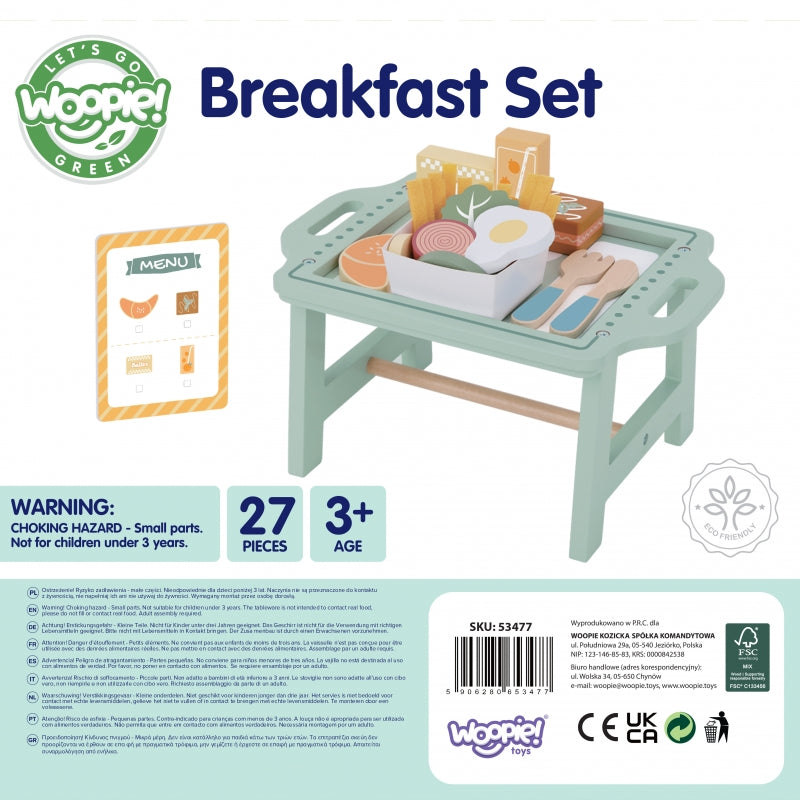 WOOPIE Ontbijt set en Restaurant met dienblad en accessoires