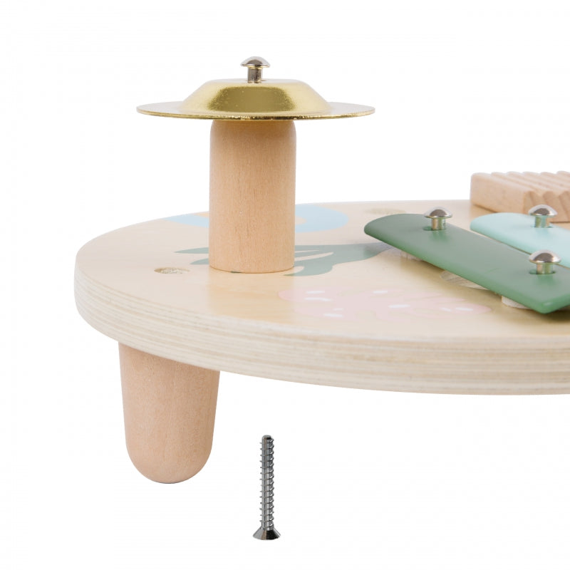 CLASSIC WORLD Houten Muziekinstrumenten voor Kinderen: XYlofoon, Trommel, Rammelaar 5 stuks