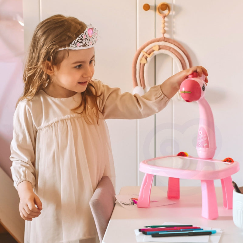 WOOPIE Tekenbord inclusief Projector - Met thema Giraffe - Inclusief Markers