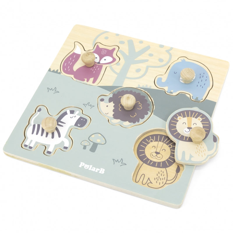 VIGA Houten Dieren Puzzel met Pinnen