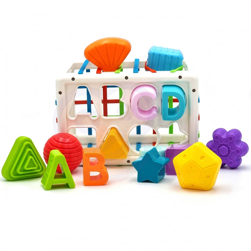 WOOPIE Motoriek speelgoed Sorteerdoos voor Baby's – Gekleurde Vormen Alfabet – 15 stuks