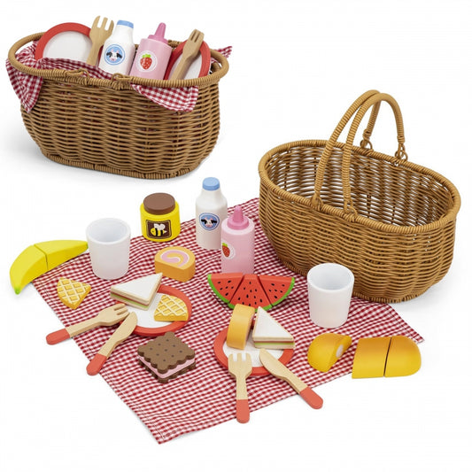 VIGA Houten Speelgoed Picknickset 30 stuks
