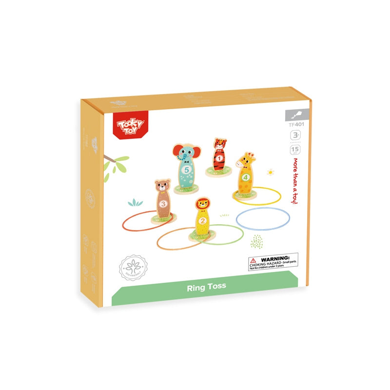 TOOKY TOY Houten Dieren Werpspel - 15 stuks