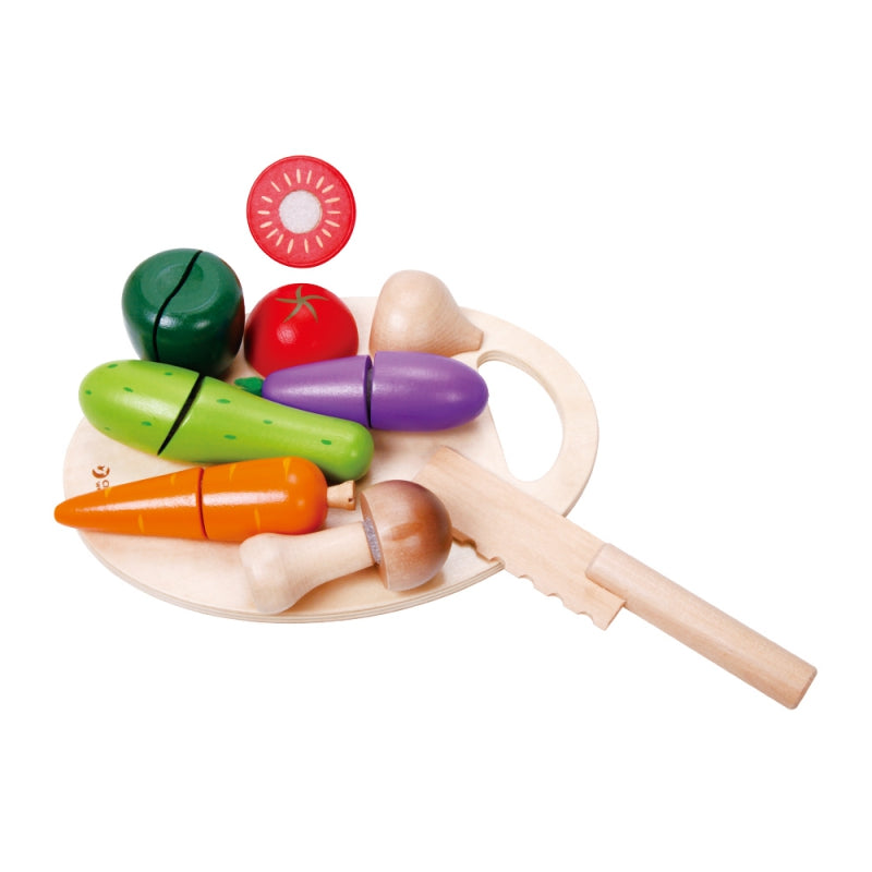 CLASSIC WORLD Houten groente snij set met klittenband - 16 delig