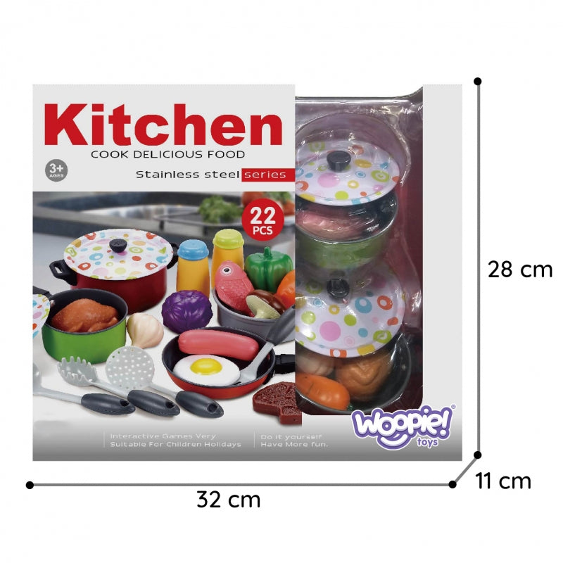 WOOPIE XXL Speelgoed Keuken set - Chef -  Keukentoebehoren en Accessoires – 22 stuks