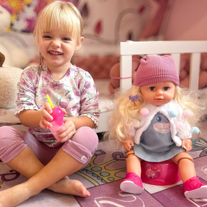 WOOPIE Speelpop met muts 43 cm + Accessoires