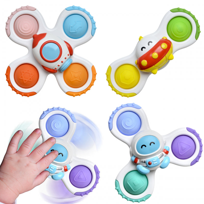 WOOPIE BABY Sensorisch Speelgoed Fidget Spinner – Raket, Alien & Ufo – 3 stuks