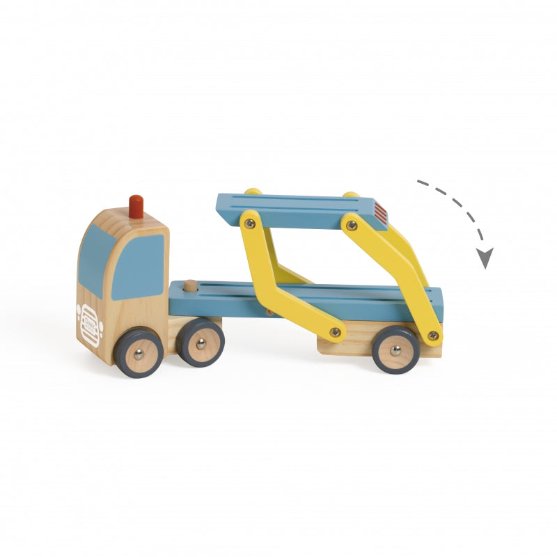 CLASSIC WORLD Houten Wegtransportwagen set met 3 auto’s, thema Wegenwacht