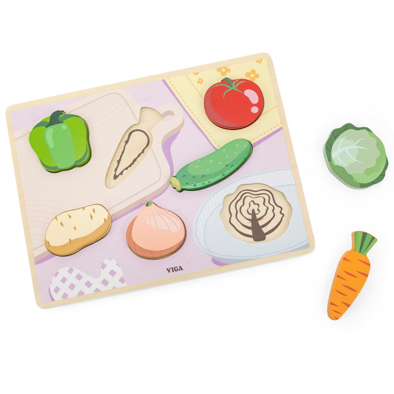 VIGA Houten Groentefiguren Puzzel