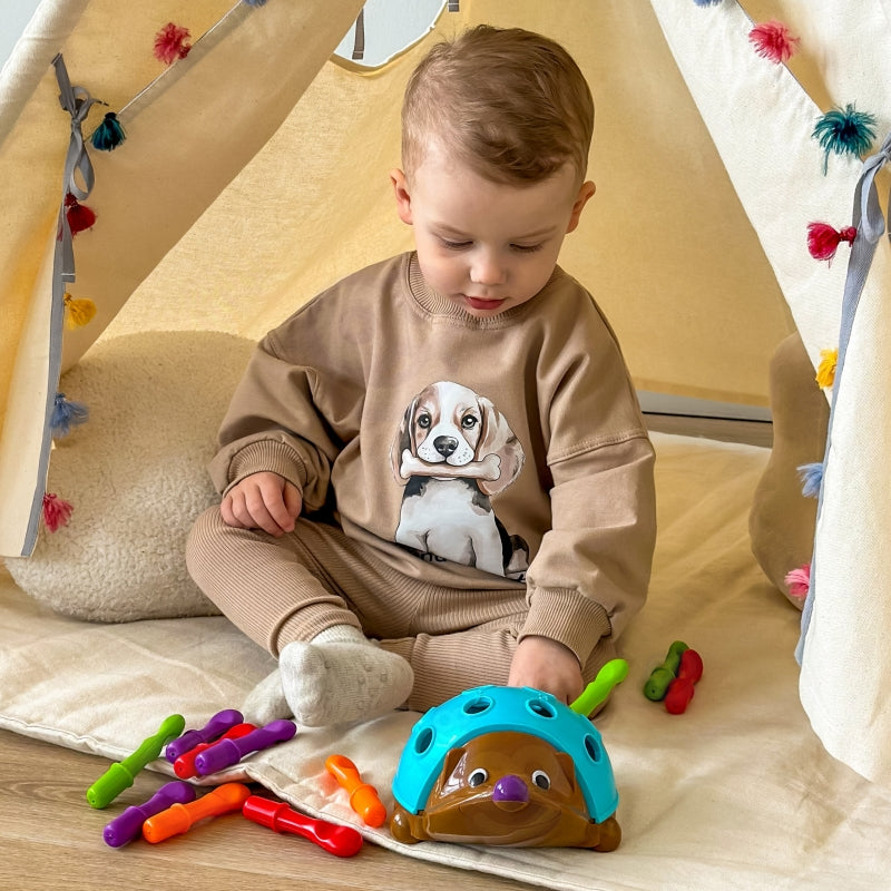 WOOPIE 4-in-1 Handvaardigheidsspel Egel – Leren van Getallen en Kleuren - Montessori Speelgoed