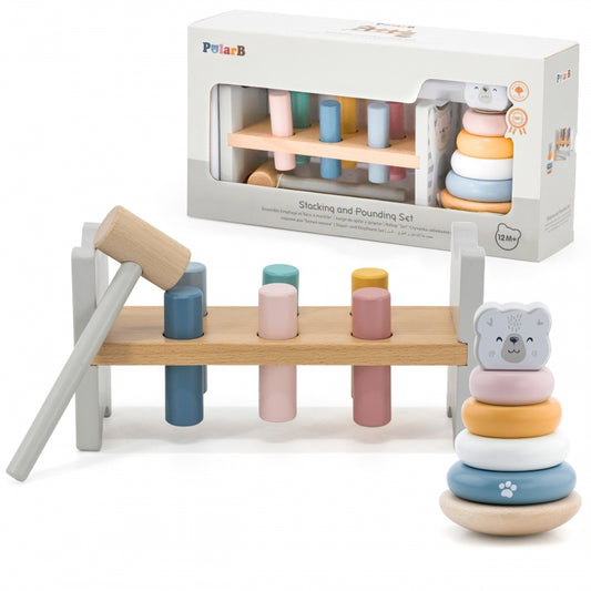 VIGA Houten Piramide + IJsbeer Hamer Set