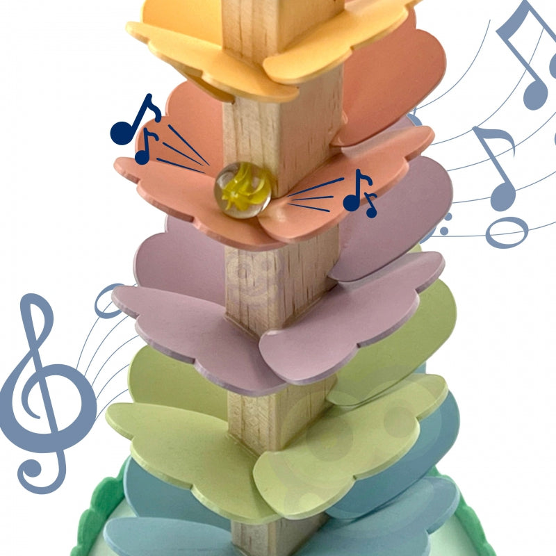 WOOPIE GREEN Houten Spiraaltoren, Kogelbaan inclusief muziek, Montessori Speelgoed -FSC