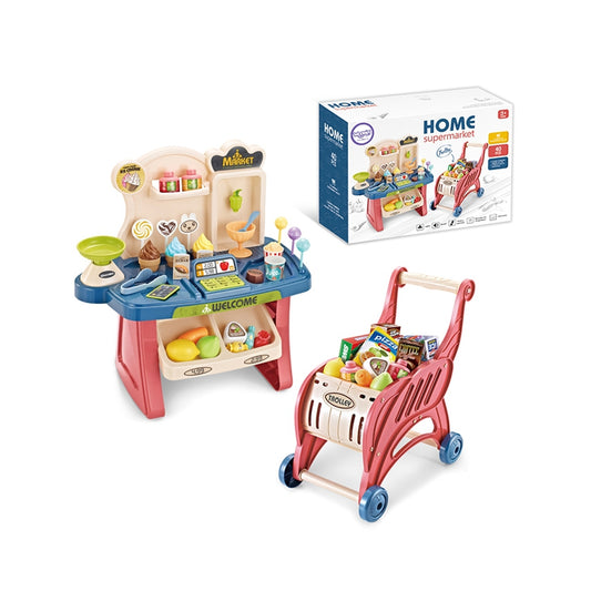 WOOPIE Speelgoed Supermarkt Winkelwagen inclusief 40 Accessoires