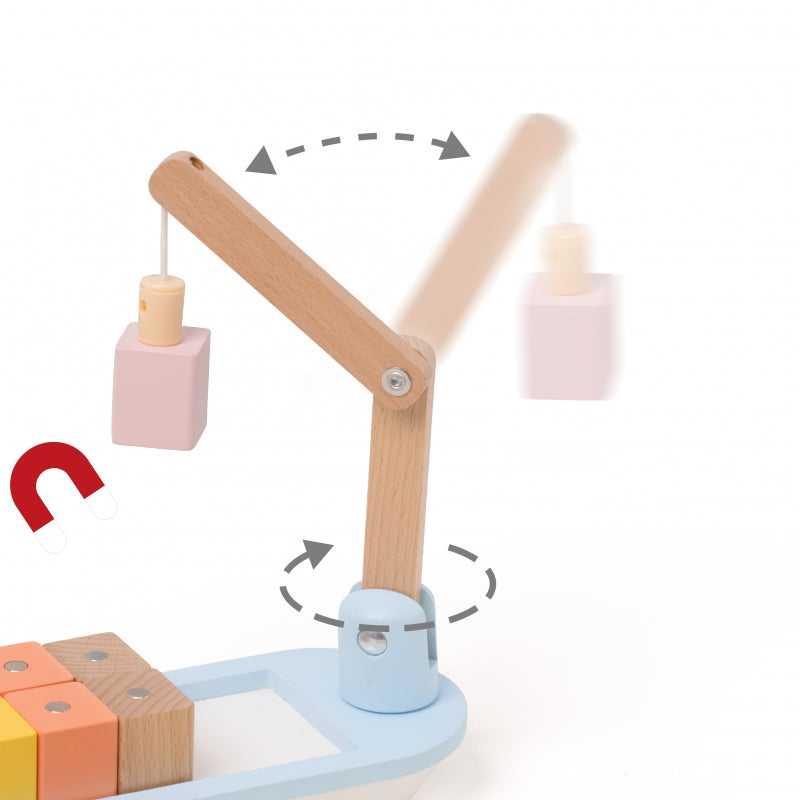 CLASSIC WORLD Houten Blokken Vrachtschip - 13 stuks
