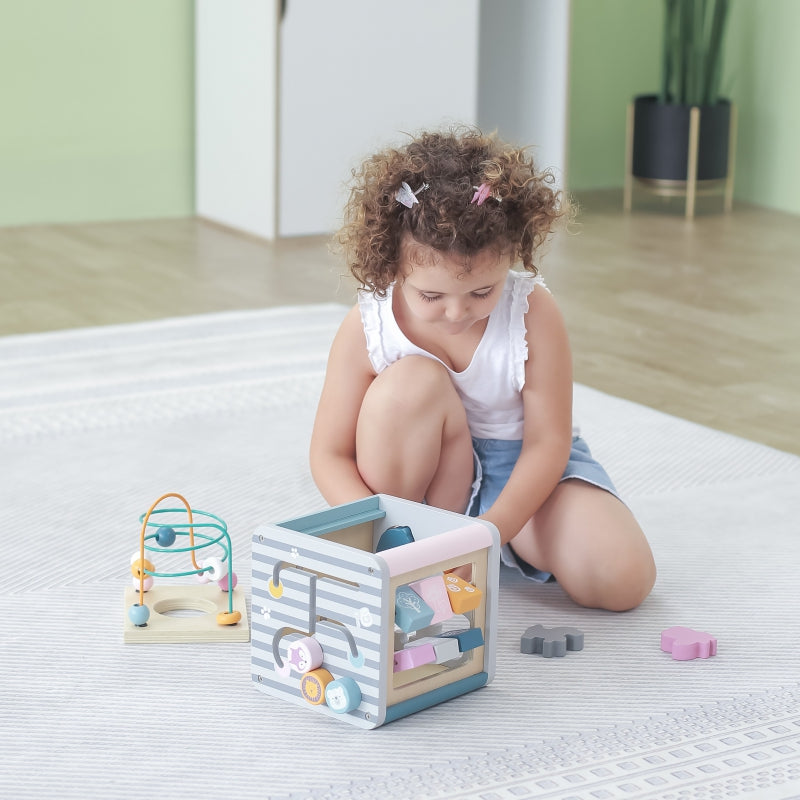 VIGA PolarB Houten Activiteit Kubus voor baby's en peuters