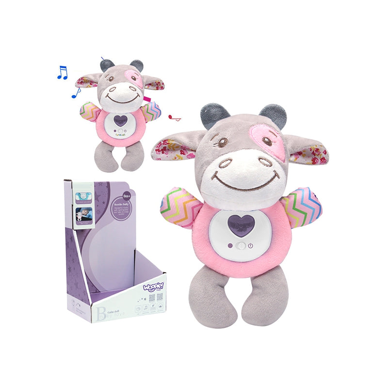WOOPIE Interactieve Knuffel voor Baby’s met  Licht en Geluid - Stier, Bijtring, Slaapliedje