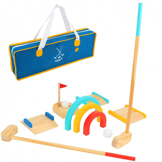 TOOKY TOY  Drewniany Zestaw do Gry w Golfa dla 2 Osób 13 el.