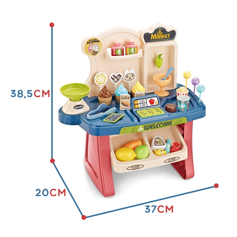 WOOPIE Speelgoed Supermarkt Winkelwagen inclusief 40 Accessoires