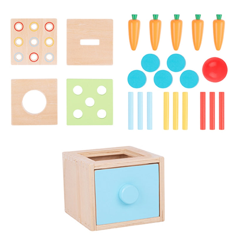WOOPIE GREEN Houten Wortel 4-in-1 sorteerspel - Educatieve Lade - Montessori speelgoed -FSC