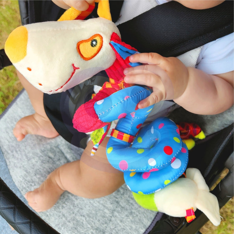 WOOPIE Zachte Educatieve Spiraalhanger voor Kinderwagen of Ledikant – Hondje