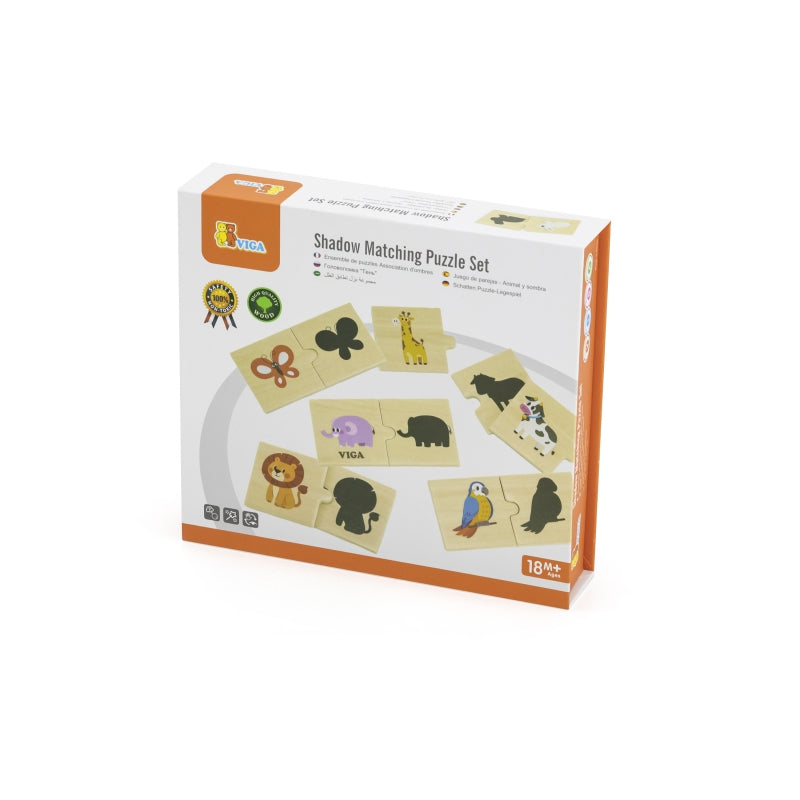 VIGA Houten Dieren Memorie Schaduwpuzzel