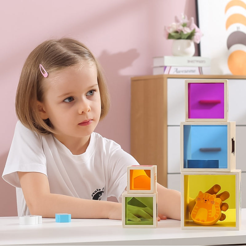 VIGA Houten Piramide Puzzelblokken