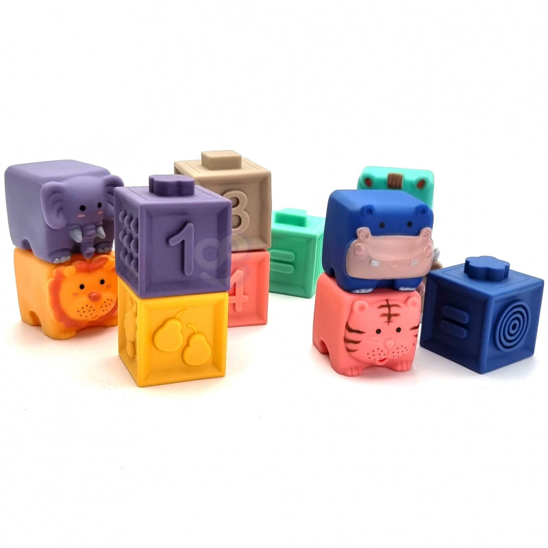 WOOPIE BABY Sensorische Blokken Puzzel om in te Knijpen met Geluid - Rekenen – 12-delig