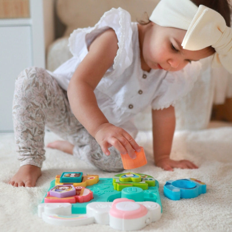 WOOPIE Interactieve Puzzel Match Voertuigen en Dieren voor Baby's en Peuters – Blauw