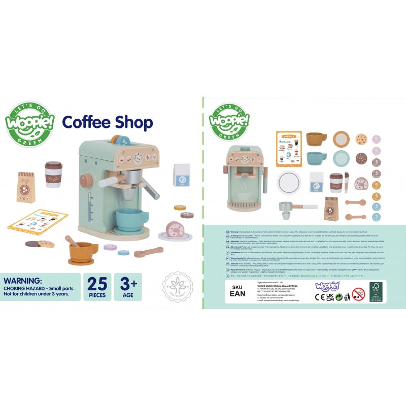 WOOPIE GREEN Houten Koffiezetapparaat  Barista 25 stuks - koffiebar