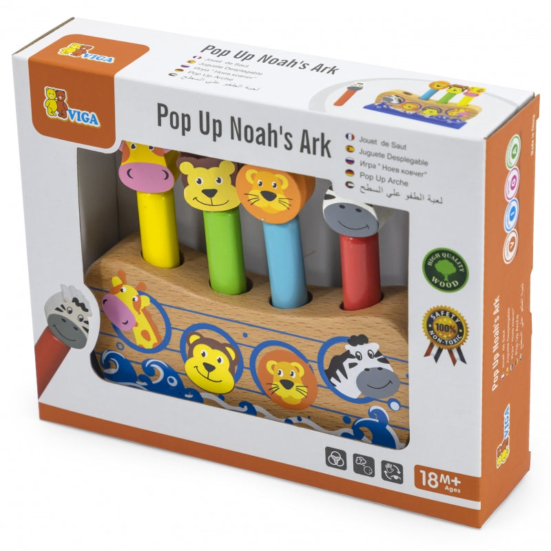 VIGA Houten Springende Dieren spel - Ark van Noach