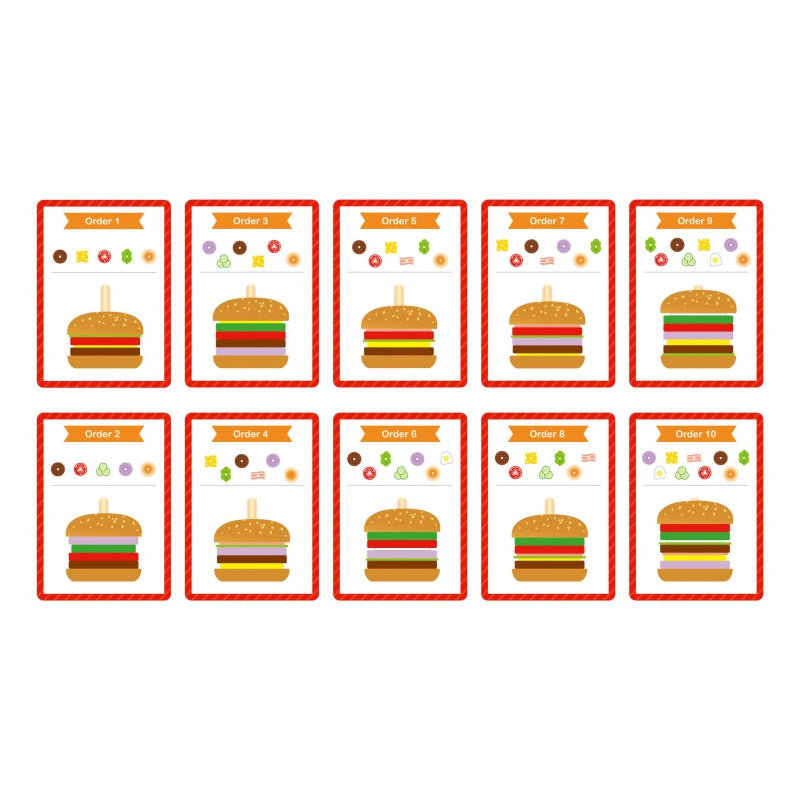 WOOPIE Houten Burger Restaurant Puzzel voor Kinderen 15 stuks