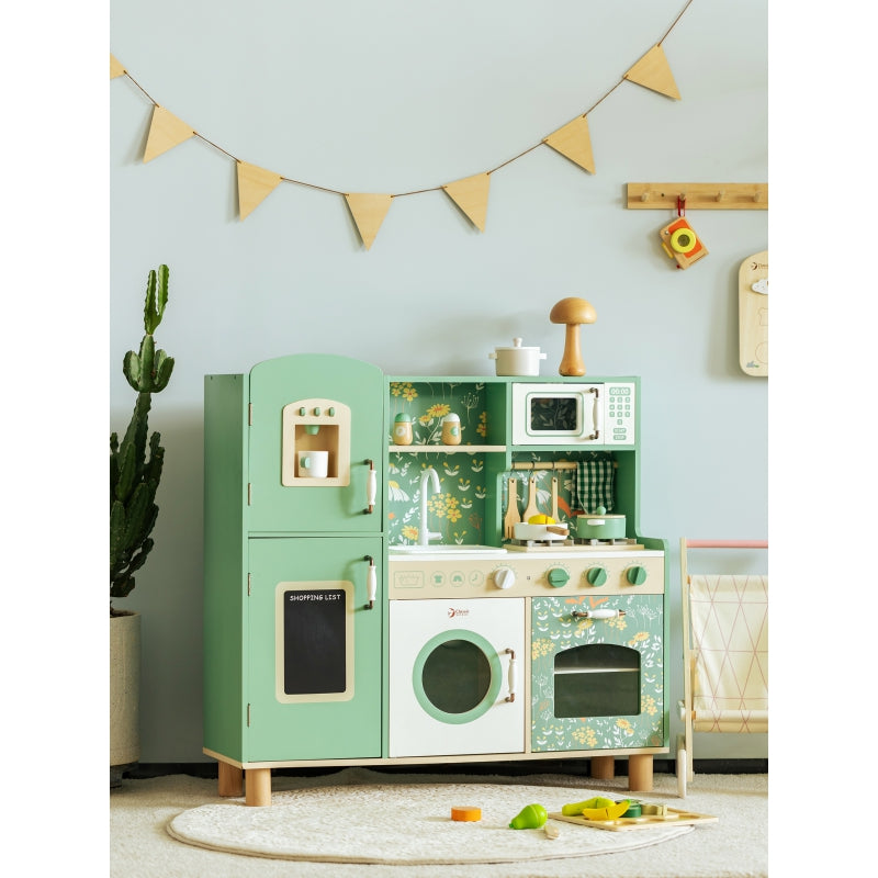 CLASSIC WORLD Grote houten vintage speelkeuken voor kinderen + accessoires